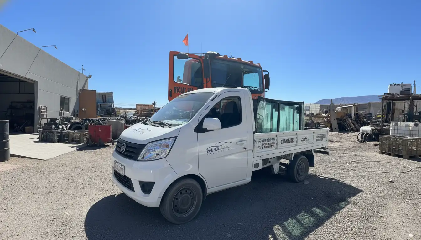 Fabricación de parabrisas en taller MG Loa Calama